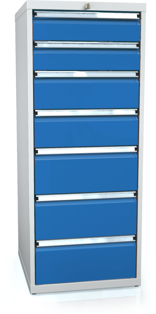 Dílenská zásuvková skříň 1373 x 555 x 600 - 7x zásuvka